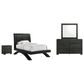 Mayberry Hill Allan 4-Piece Twin Platform Bedroom Set in Black, , large