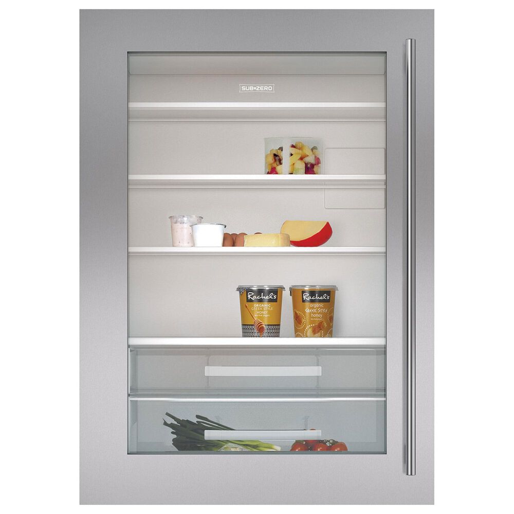Sub-Zero Classic Series 36" Flush Inset Glass Door Panel with Tubular Handle in Stainless Steel, , large