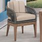 Blue River Orbit Outdoor Dining Chair with Taupe Cushion in Weathered Eucalyptus, , large