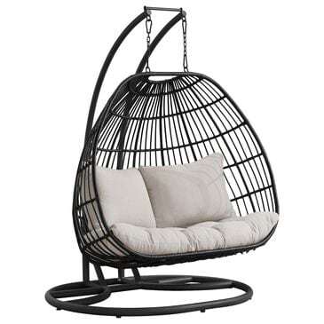 Mayberry Hill Playa Double Swing Chair in Olefin Beige, , large