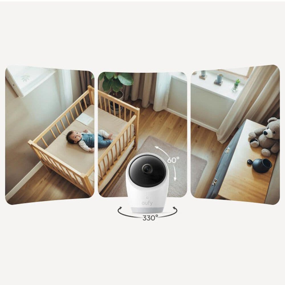 eufy E21 Baby Monitor with 4K Camera and Charging Base in White, , large