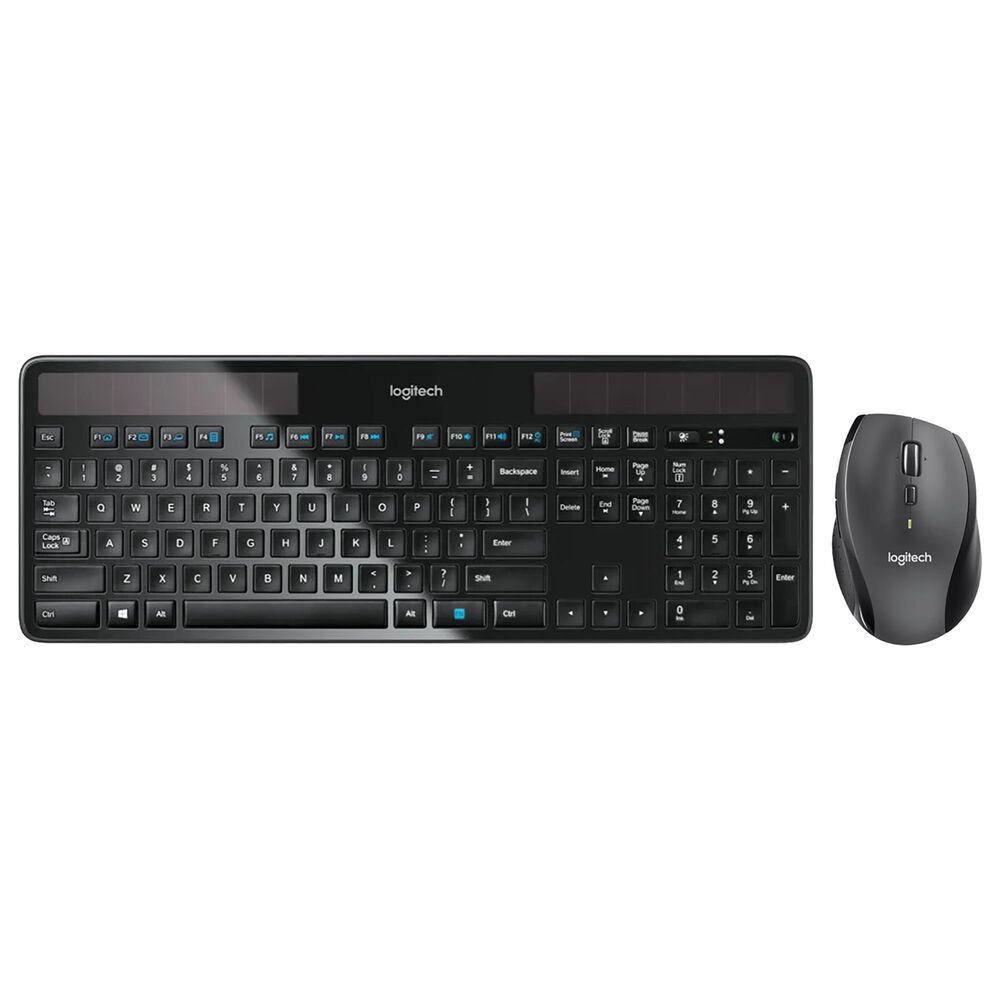 Logitech Wireless Solar Keyboard and Marathon Mouse Combo in Black, , large