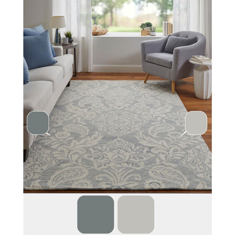 Feizy Belfort 8776F Blue and Gray 10&#39; x 14&#39; Area Rug, , large