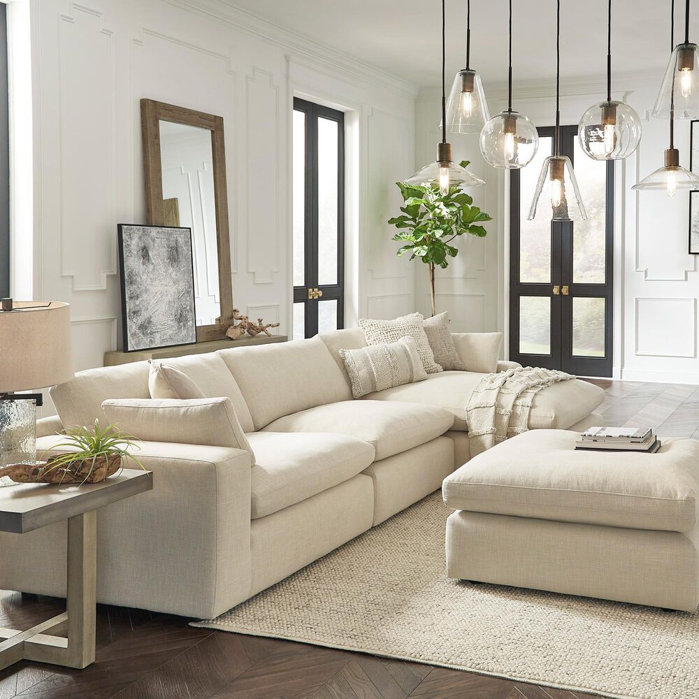 Ashley Elyza 3-Piece Right Facing Sectional with Chaise in Linen, , large