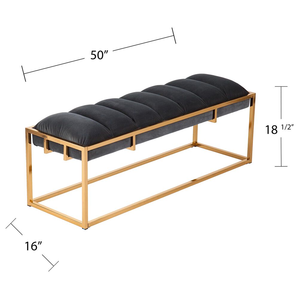 Southern Enterprises Harlyn Bench in Blue-Green/Brass, , large