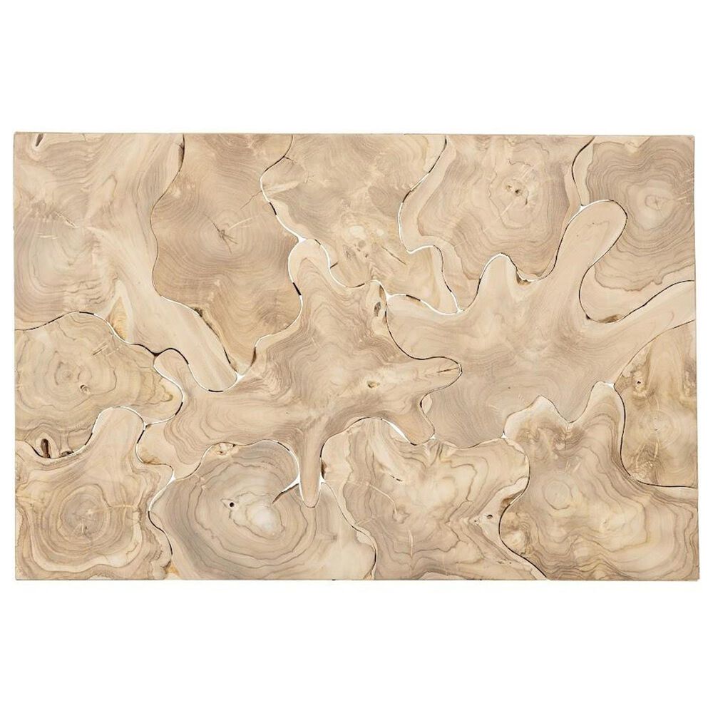 TimberHaus Teak Slice Rectangle Coffee Table in Bleached Teak, , large