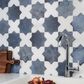 Soho Studio Malta Denim Blue Star Matte and White Cross Polished 6" x 6" Porcelain Tile Kit, , large