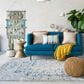 Surya Presidential Ice Blue, Blue, Dusty Sage, Saffron, Ivory, Wheat, Orange, Light Olive, Gray and Charcoal 8"10" x 12"10" Area Rug, , large