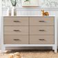 New Haus Radley 6-Drawer Dresser in White and Coastwood, , large