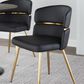 Lumisource Cinch Side Chair with Black Faux Leather Cushion in Gold (Set of 2), , large