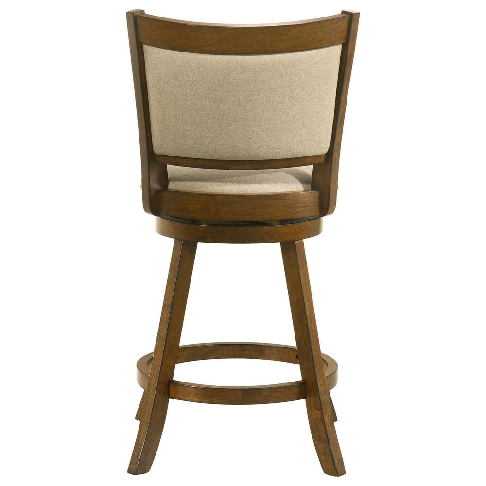 Armen Living Aiden Swivel Counter Height Stool with Gray Upholstery in Sepia Brown, , large