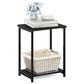 HOMLUX 2-Tier End Table with Open Shelf Storage Display in Espresso, , large