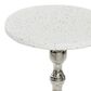 Uma Enterprises Pedestal Accent Table in Silver and White, , large