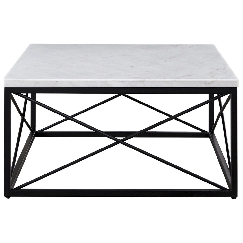 Crystal City Skyler Cocktail Table in White Marble, , large