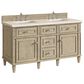 James Martin Vanities Lorelai 60" Double Vanity in Whitewashed Oak with 3 cm Eternal Marfil Quartz Top, , large
