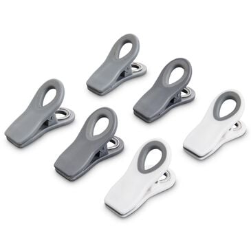 HIC Kitchen Magnetic Clips in White, Grey and Charcoal (Set of 6), , large