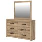 Ashley Brozmont Dresser and Mirror in Natural Brown, , large