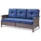 Sunwell Garden 37"H 3-Seater Outdoor Sofa with Wide Armrests and Navy Cushions in Brown, , large