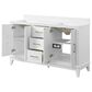 37B Fenwick 60" Double Bathroom Vanity in Bright White with Glossy White Composite Stone Top and Backsplash, , large