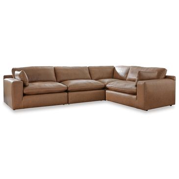 Ashley Emilia 4-Piece Stationary Reversible Sectional in Caramel, , large