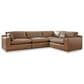 Ashley Emilia 4-Piece Stationary Reversible Sectional in Caramel, , large