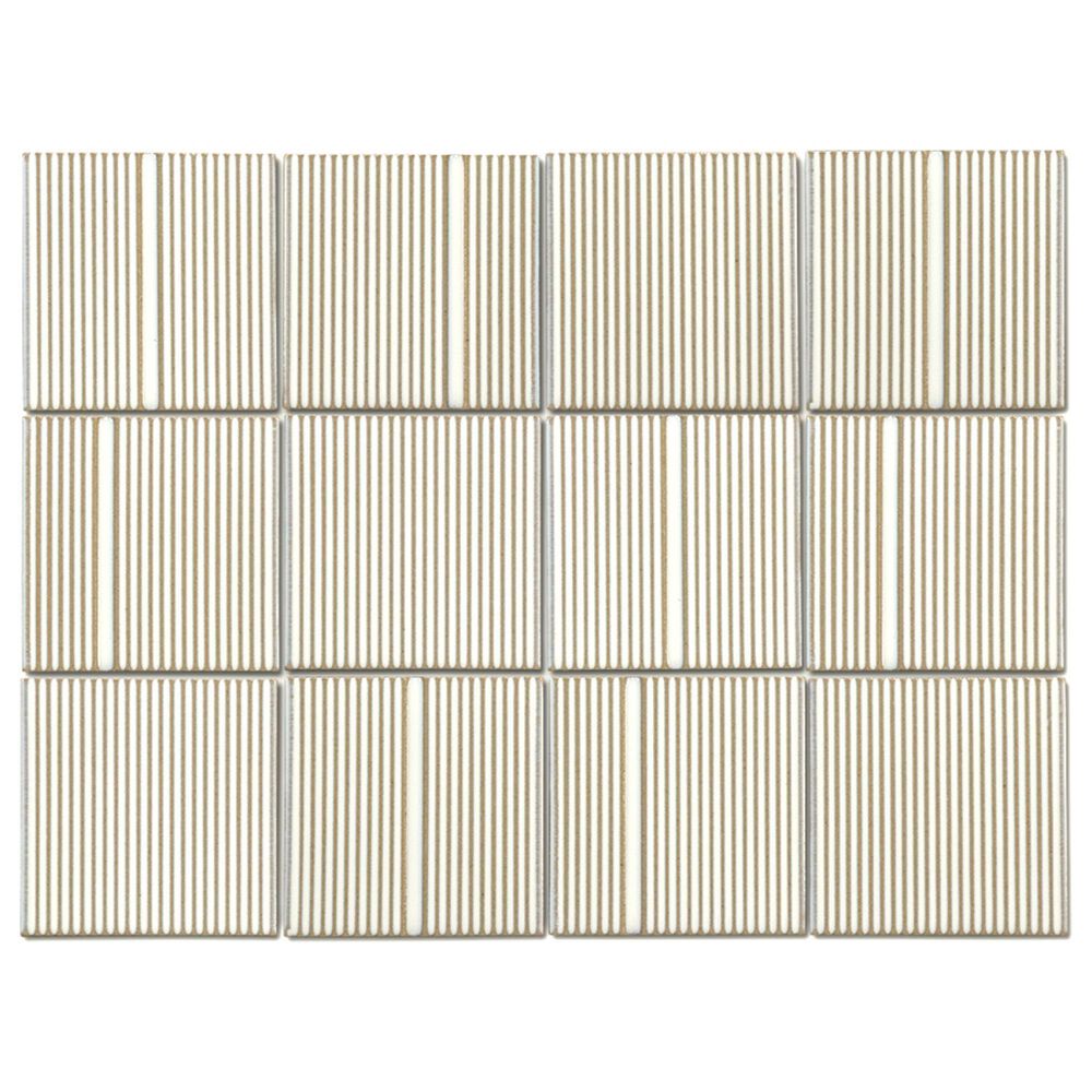 Emser Kanji Akita 4" x 4" Square on 12" x 16" Glossy Porcelain Mosaic Sheet, , large