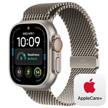 Apple Watch Ultra 4 (GPS + Cellular) 49mm Natural Titanium Case with Natural Titanium Milanese Loop - L and 2-Year AppleCare+, , large