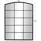 Maple and Jade 40" x 30" Metal Arched Window Pane Wall Mirror in Black, , large