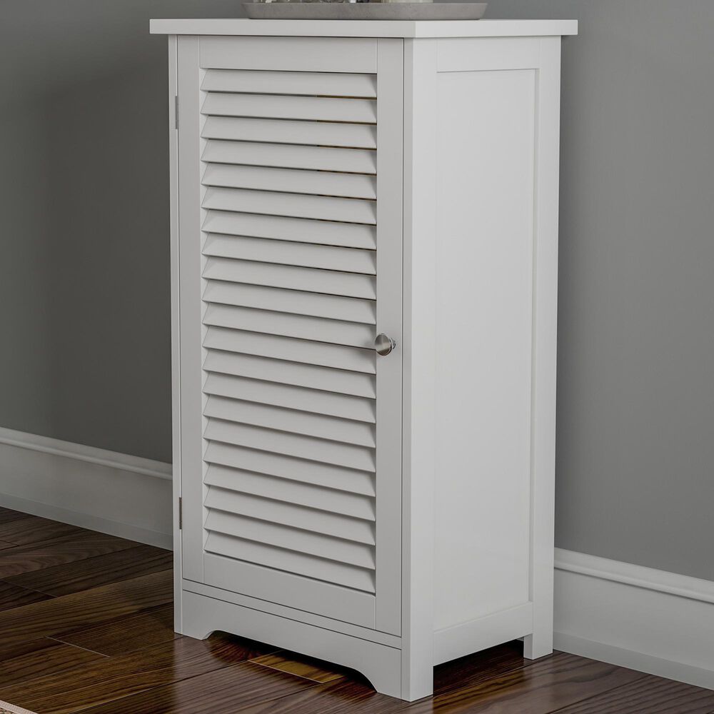 Timberlake Lavish Home Bathroom Storage Cabinet in White/Silver, , large