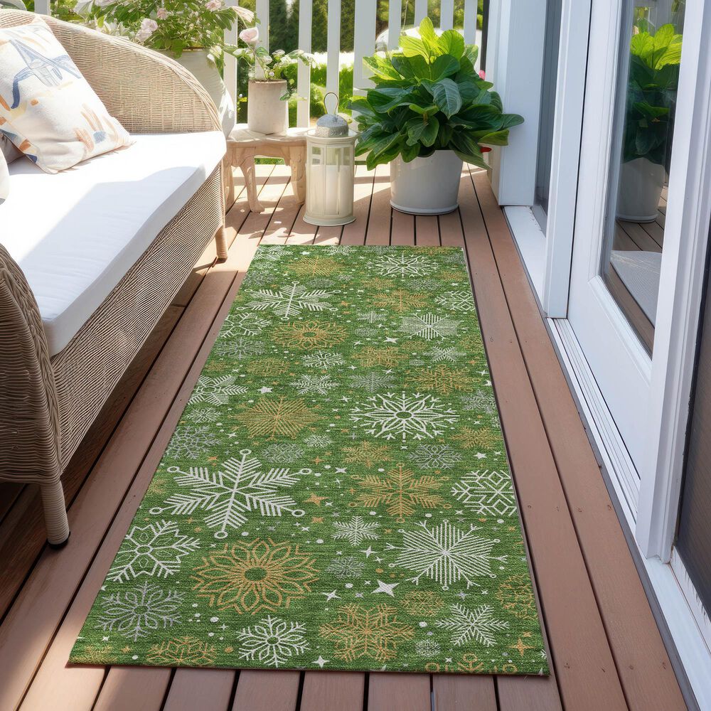 Dalyn Rug Company Wonderland WN31 2&#39;3&quot; x 7&#39;6&quot; Green Indoor/Outdoor Runner, , large