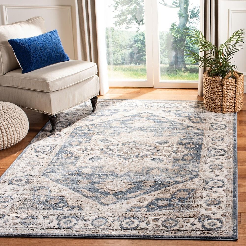 Safavieh Oregon 6&#39;7&quot; x 9&#39; Ivory and Blue Area Rug, , large