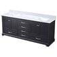 Lexora Home Dukes 80" Double Bathroom Vanity in Espresso with 2 cm White Carrara Marble Top and Rectangular Sinks, , large