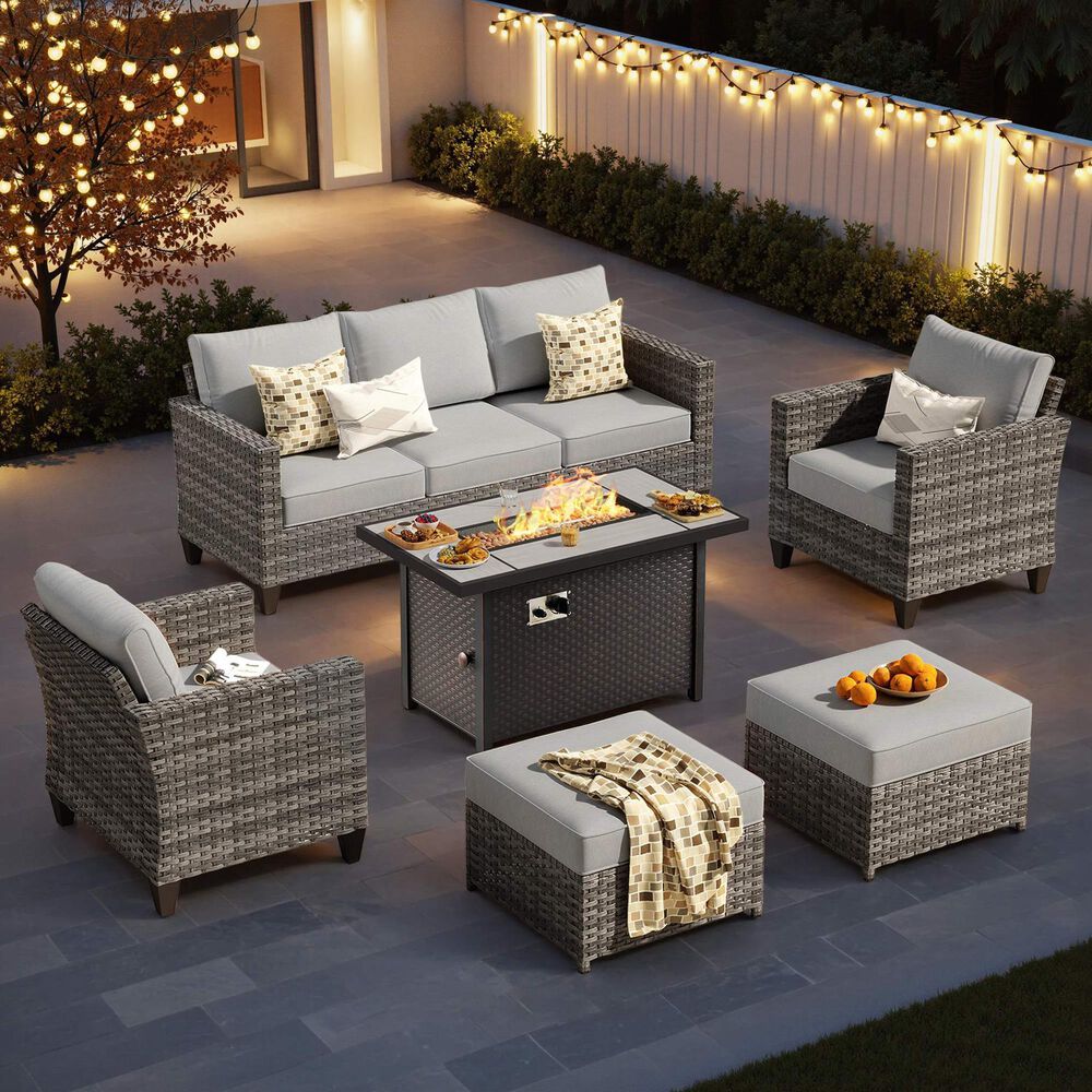 HOMLUX 6-Piece Patio Set in Gray, , large