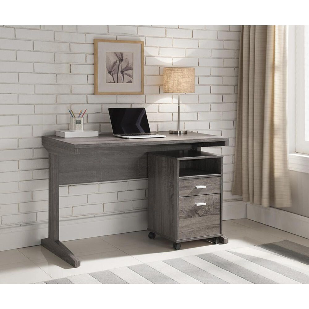 Global Movement Desk and File Cabinet in Distressed Grey | Nebraska  Furniture Mart