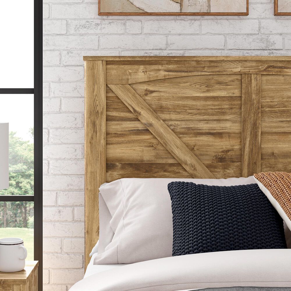 Ashley Maystonna Queen Crossbuck Panel Bed in Brown, , large