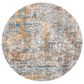 Surya Presidential PDT-2305 7"9" Round Blue, Gray and Orange Area Rug, , large