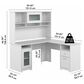 Bush Cabot 60" L-Shaped Desk with Hutch and Storage in White, , large