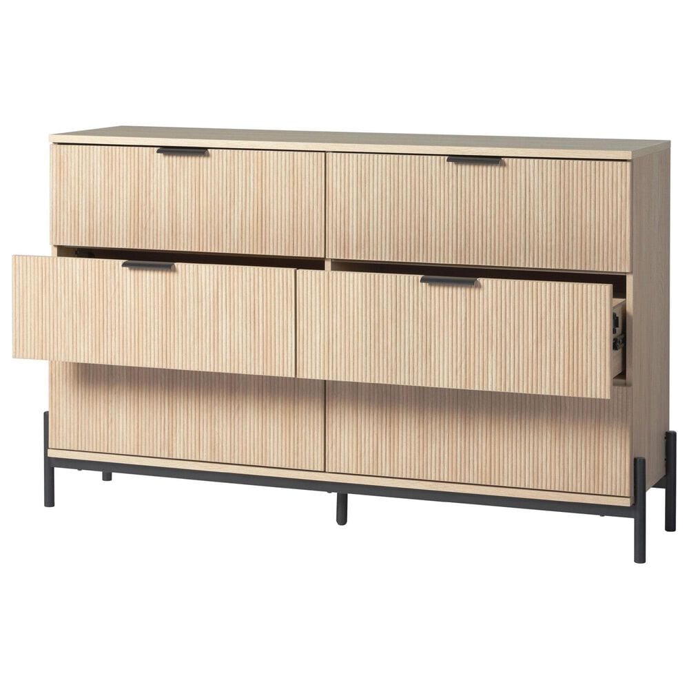 Walker Edison Paris 6-Drawer Dresser in Coastal Oak, , large