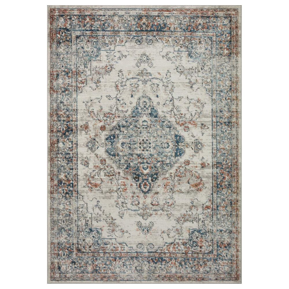 Loloi II Bianca 2"8" x 4" Ivory and Ocean Area Rug, , large