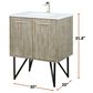 Lexora Home Lancy 30" Single Bathroom Vanity in Rustic Acacia with 2 cm White Cultured Marble Top and Rectangular Sink, , large