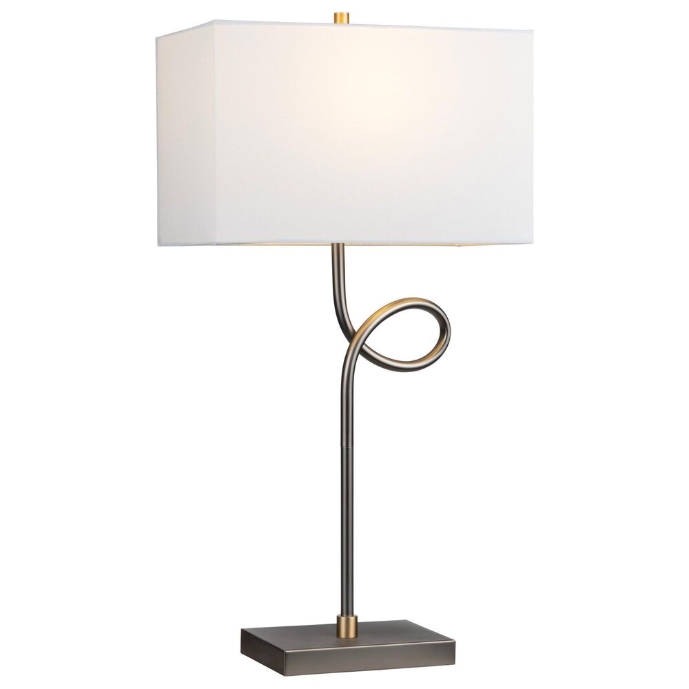 Crestview Collection Villeroy Table Lamp in Polished Gunmetal and Brass, , large
