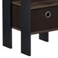 HOMLUX 2-Piece 1-Shelf End Table with Bin Drawer in Walnut and Dark Brown, , large