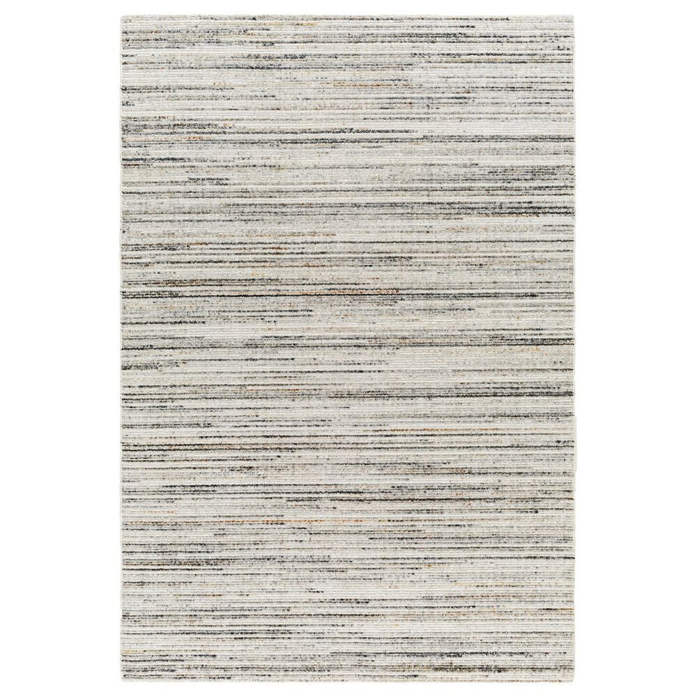 Surya Hollister HOL-2300 5" x 7"6" Silver Gray, Light Gray, Medium Gray, Charcoal, Brick Red Area Rug, , large