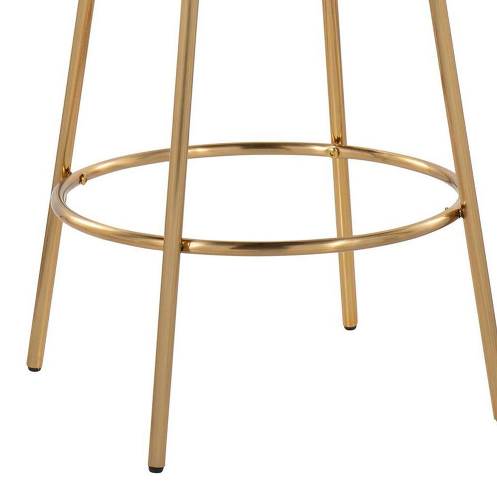 LumiSource Ava Swivel Counter Stool with Espresso Velvet Upholstery in Gold (Set of 2), , large