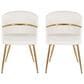 LumiSource Cinch Side Chair with White Faux Leather Cushion in Gold (Set of 2), , large