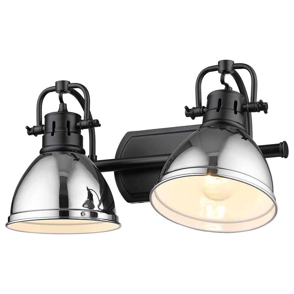 Golden Lighting Duncan 2-Light Bath Vanity in Matte Black and Chrome, , large