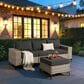 HOMLUX 4-Piece Patio Modular Sofa and Ottoman Set in Black, , large