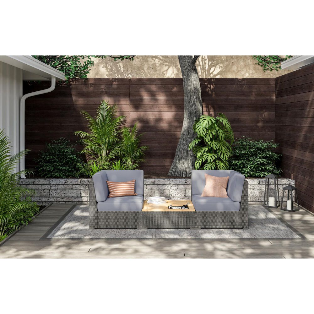 Homestyles Boca Raton 3-Piece Patio Set in Brown and Gray, , large