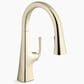 Kohler Graze Pull-Down Kitchen Sink Faucet in Vibrant French Gold, , large