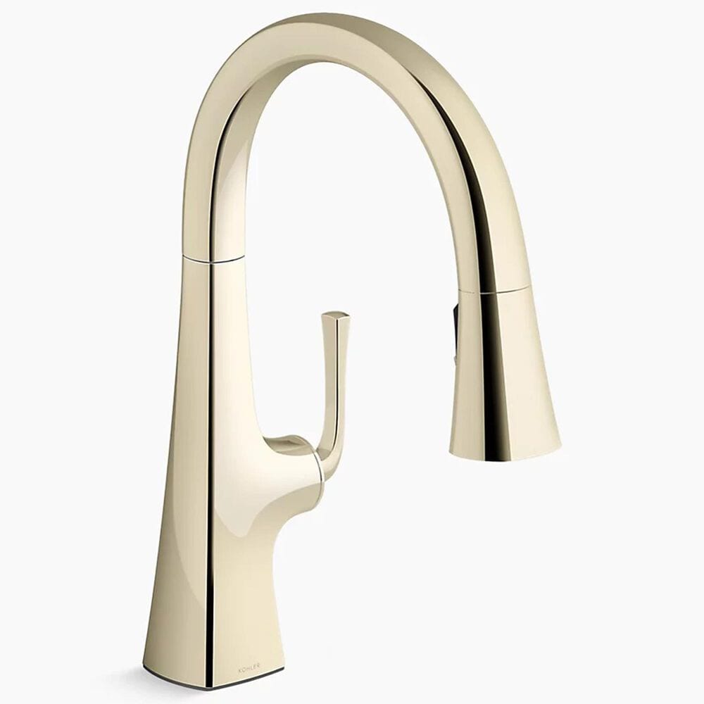 Kohler Graze Pull-Down Kitchen Sink Faucet in Vibrant French Gold, , large